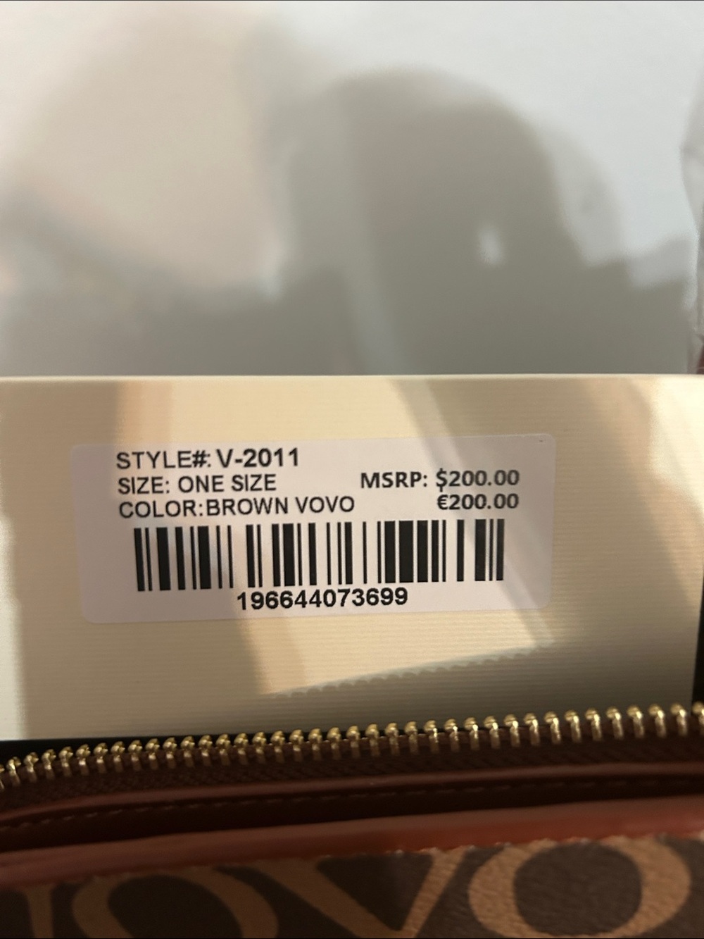 Valentino Brown Logo Monogram Tote with Gold Emblem with guitar strap - Picture 5 of 6